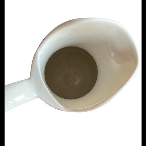 Large Farval Ceramic Pitcher Jug Hand Painted Red Flowers Portugal 11.5in Tall - Picture 4 of 6